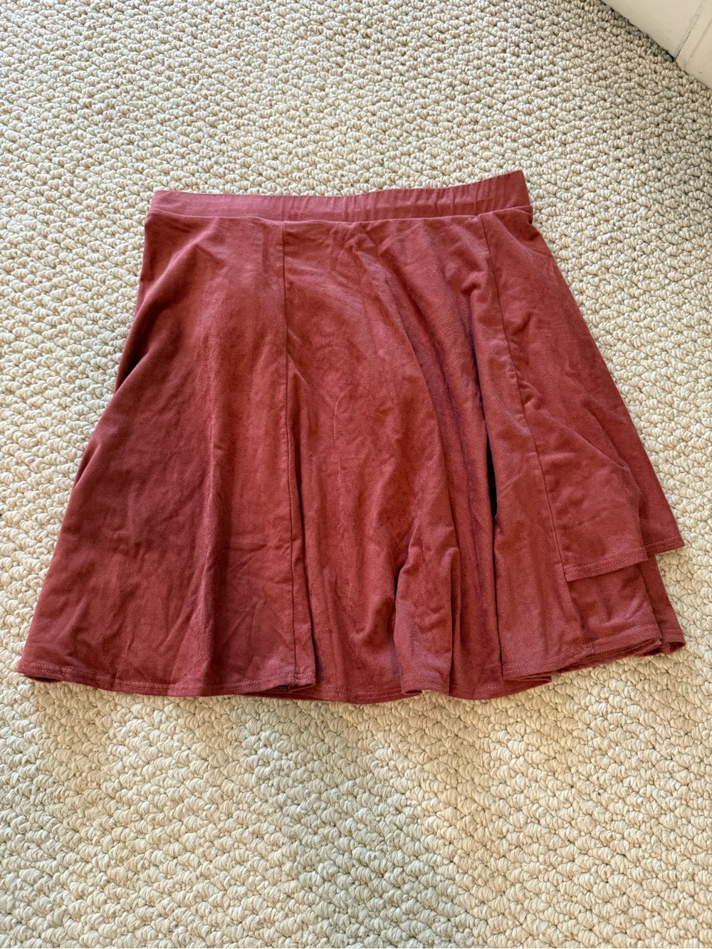 Suede Rust Ruffled Wrap Skirt - Picture 2 of 3